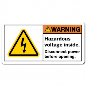 Hazardous Voltage Inside Disconnect Power Before Opening