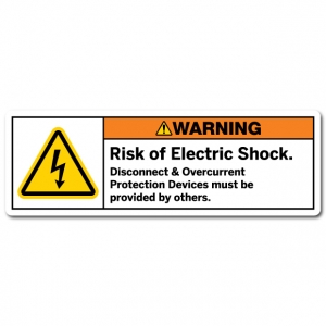 Risk Of Electric Shock Disconnect And Overcurrent Protection Devices Must Be Provided By Others