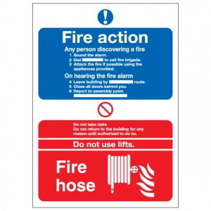 Fire Action Notice Fire Hose Reel