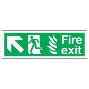 Fire Exit With Up Left Arrow