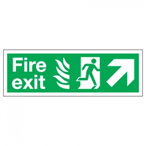 Fire Exit With Up Right Arrow